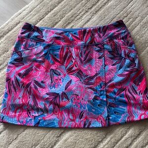 Lilly Pulitzer Pink and Blue Floral Midi Skirt